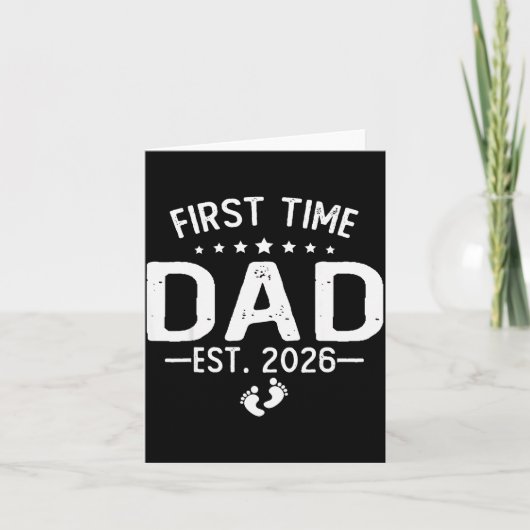 First Time Daddy New Dad Est 2026 Shirt Fathers Da Kaart (Voorkant)