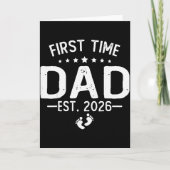 First Time Daddy New Dad Est 2026 Shirt Fathers Da Kaart (Voorkant)