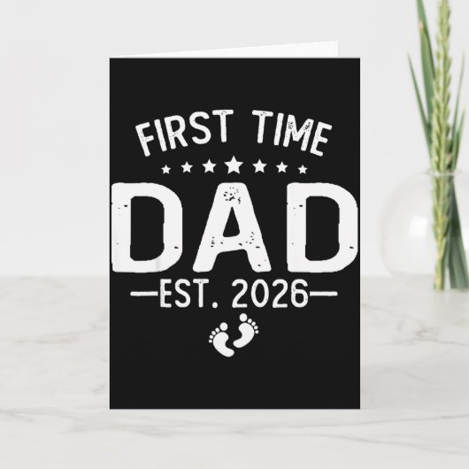 First Time Daddy New Dad Est 2026 Shirt Fathers Da Kaart (Voorkant)