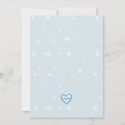 First Time Four-Ever Snowflake Birthday Invitation Kaart (Achterkant)