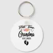 First Time Grandma 2025 Mothers Day Promoted To Gr Sleutelhanger (Voorkant)