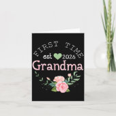 First Time Grandma Est 2026 New Grandmother 1st Ti Kaart (Voorkant)