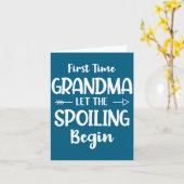 First Time Grandma Humor Grandma To Be Funny New G Kaart (Gele Bloem)