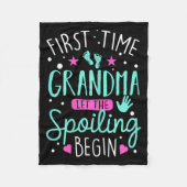 First Time Grandma Let The Siling Begin Funny Gran Fleece Deken (Voorkant)