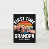 First Time Grandpa Est 2026 Baby Announcement Grea Kaart (Voorkant)