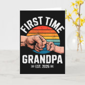 First Time Grandpa Est 2026 Baby Announcement Grea Kaart (Gele Bloem)