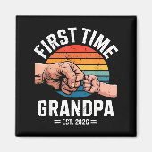First Time Grandpa Est 2026 Baby Announcement Grea Magneet (Voorkant)