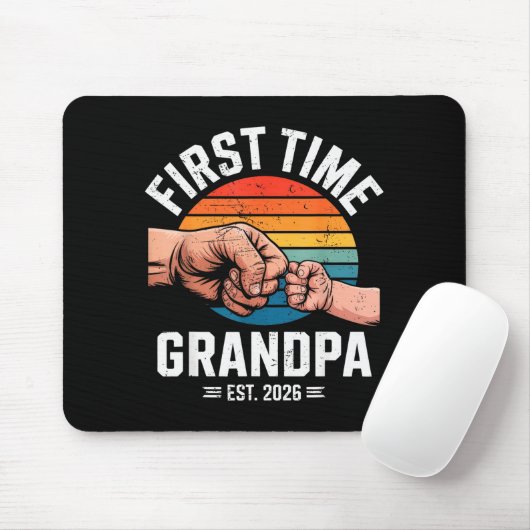 First Time Grandpa Est 2026 Baby Announcement Grea Muismat (Met muis)