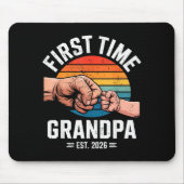 First Time Grandpa Est 2026 Baby Announcement Grea Muismat (Voorkant)