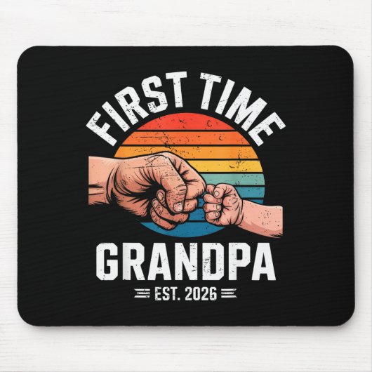 First Time Grandpa Est 2026 Baby Announcement Grea Muismat (Voorkant)