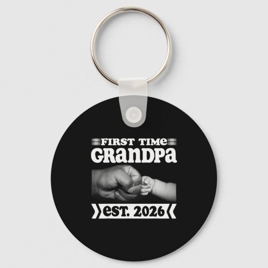 First Time Grandpa New Dad Est 2026 Shirt Fathers  Sleutelhanger (Voorkant)