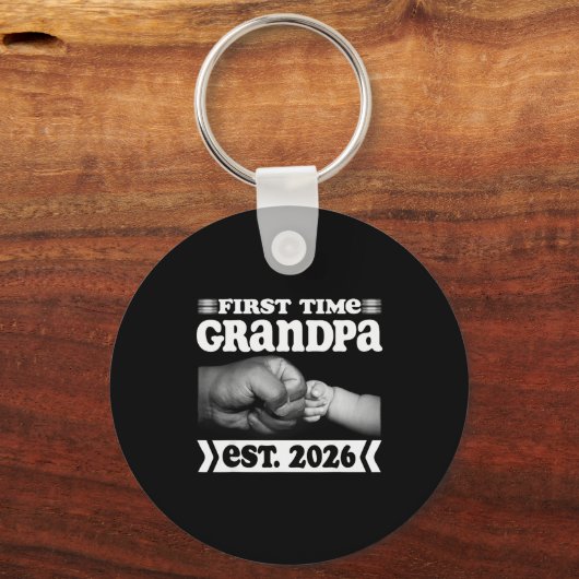 First Time Grandpa New Dad Est 2026 Shirt Fathers  Sleutelhanger (Voorkant)