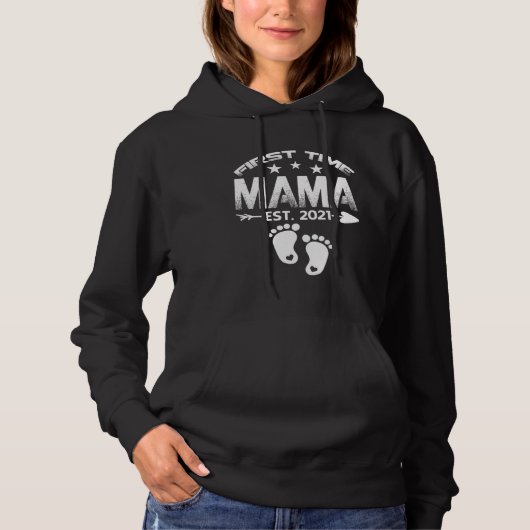 First Time Mama 2021 New Mama to be  Baby Hoodie (Voorkant)