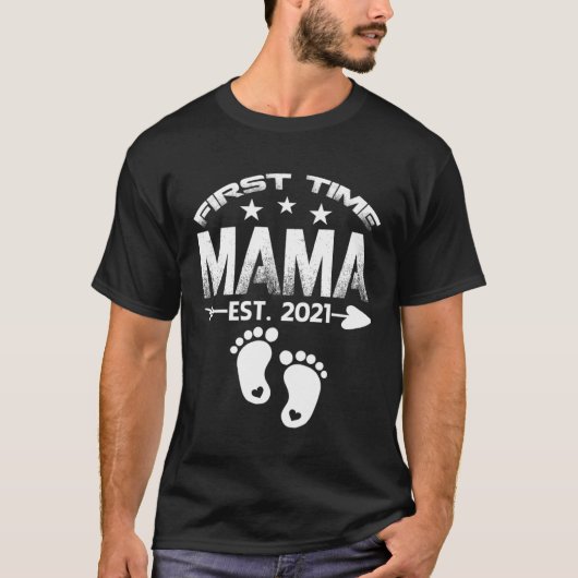First Time Mama 2021 New Mama to be  Baby T-shirt (Voorkant)