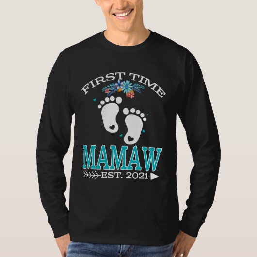 First Time Mamaw 2021 New Mamaw to be  Baby T-shirt (Voorkant)