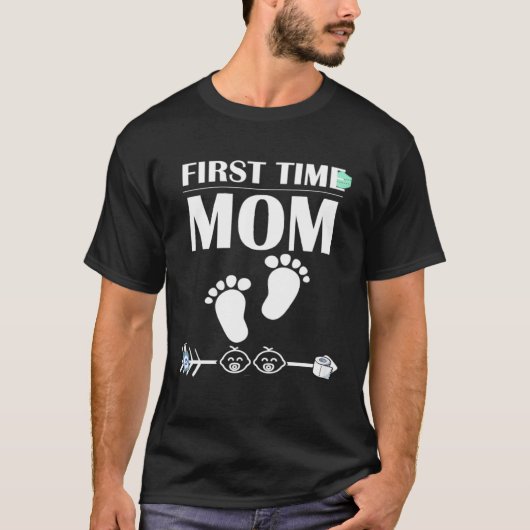 First Time Mom Announcemen Plus Size Cute Graphic T-shirt (Voorkant)