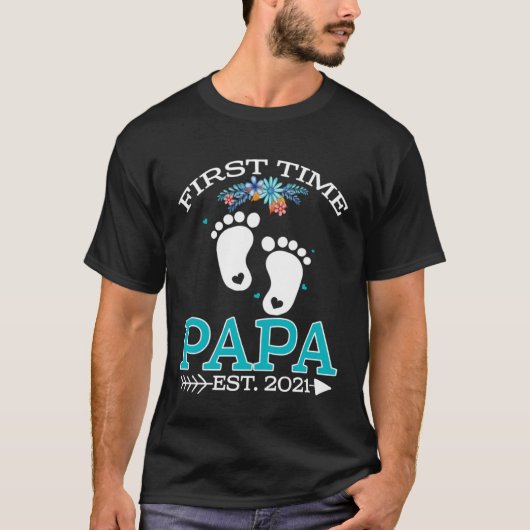 First Time Papa 2021 New Papa to be  Baby T-shirt (Voorkant)