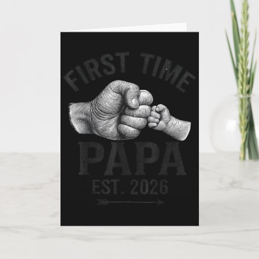 First Time Papa Est 2026 Fist Bump New Dad Father' Kaart (Voorkant)