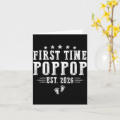 First Time Pp Est.2026 Father's Day Promoted To Pa Kaart (Gele Bloem)