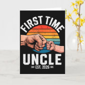 First Time Uncle Est 2026 Baby Announcement Great  Kaart (Gele Bloem)