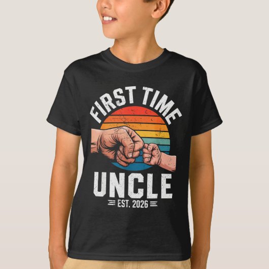 First Time Uncle Est 2026 Baby Announcement Great  T-shirt (Voorkant)