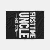 First Time Uncle Est. 2026 Funny New Uncle Fleece Deken (Voorkant (Horizontaal))