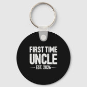 First Time Uncle Est. 2026 Funny New Uncle  Sleutelhanger (Voorkant)