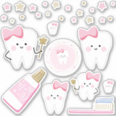 First Tooth Baby Girl Scrapbook of Party Decor Sticker (Voorkant)