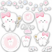 First Tooth Baby Girl Scrapbook of Party Stickers (Voorkant)