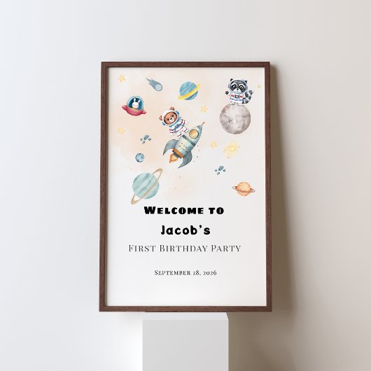 First Trip Around the Sun birthday welcome sign Poster