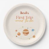 First Trip Around The Sun Boho Photo 1st Birthday Papieren Bordje (Voorkant)