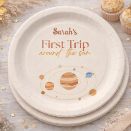 First Trip Around The Sun Boho Photo 1st Birthday Papieren Bordje