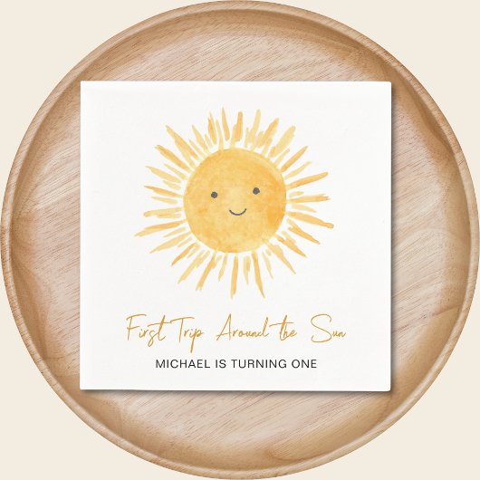 First Trip Around The Sun Boys 1st Birthday Party Servet