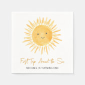 First Trip Around The Sun Boys 1st Birthday Party Servet (Voorkant)