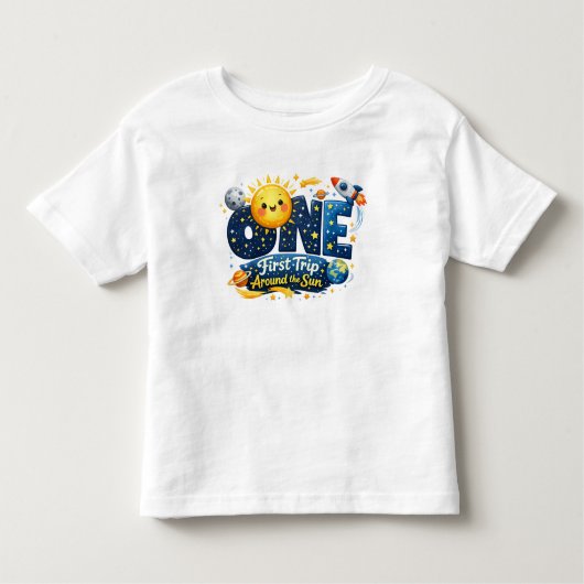 First Trip Around the Sun First Birthday Kinder Shirts (Voorkant)