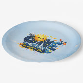 First Trip Around the Sun First Birthday Party Pla Papieren Bordje (Gekanteld)