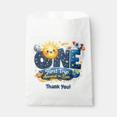 First Trip Around the Sun First Birthday Thank You Bedankzakje (Voorkant)