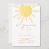 First trip around the sun gender neutral birthday kaart (Voorkant)