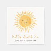 First Trip Around The Sun Girl 1st Birthday Party Servet (Voorkant)