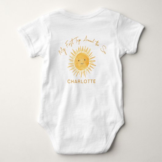 First Trip Around The Sun Girl's Birthday Romper (Achterkant)