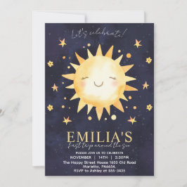 First Trip Around The Sun Invitation for Birthday Kaart