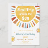 First Trip Around The Sun Invitation Kaart (Voorkant)