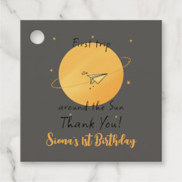 First Trip Around The Sun Paper Airplane Birthday Bedankjes Labels