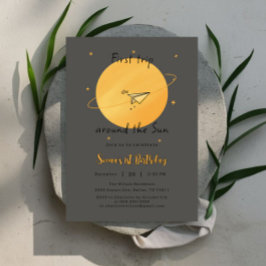 First Trip Around The Sun Paper Airplane Birthday Kaart