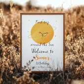 First Trip Around The Sun Paper Airplane Birthday Poster