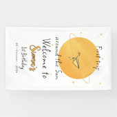 First Trip Around The Sun Paper Airplane Birthday Spandoek (Horizontaal)