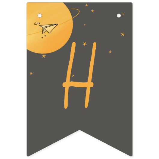 First Trip Around The Sun Paper Airplane Birthday Vlaggetjes (Tweede vlag)