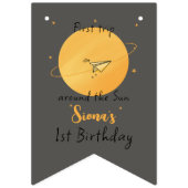 First Trip Around The Sun Paper Airplane Birthday Vlaggetjes (Eerste vlag)