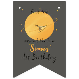 First Trip Around The Sun Paper Airplane Birthday Vlaggetjes