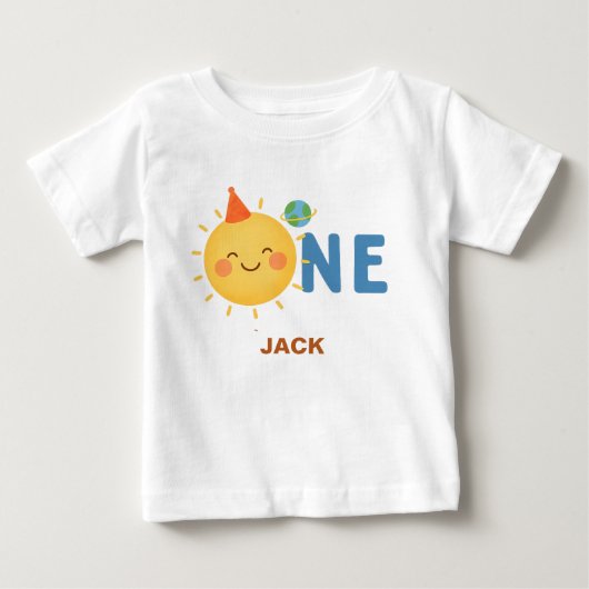 First Trip Around the Sun Personalized Kids Shirt  (Voorkant)